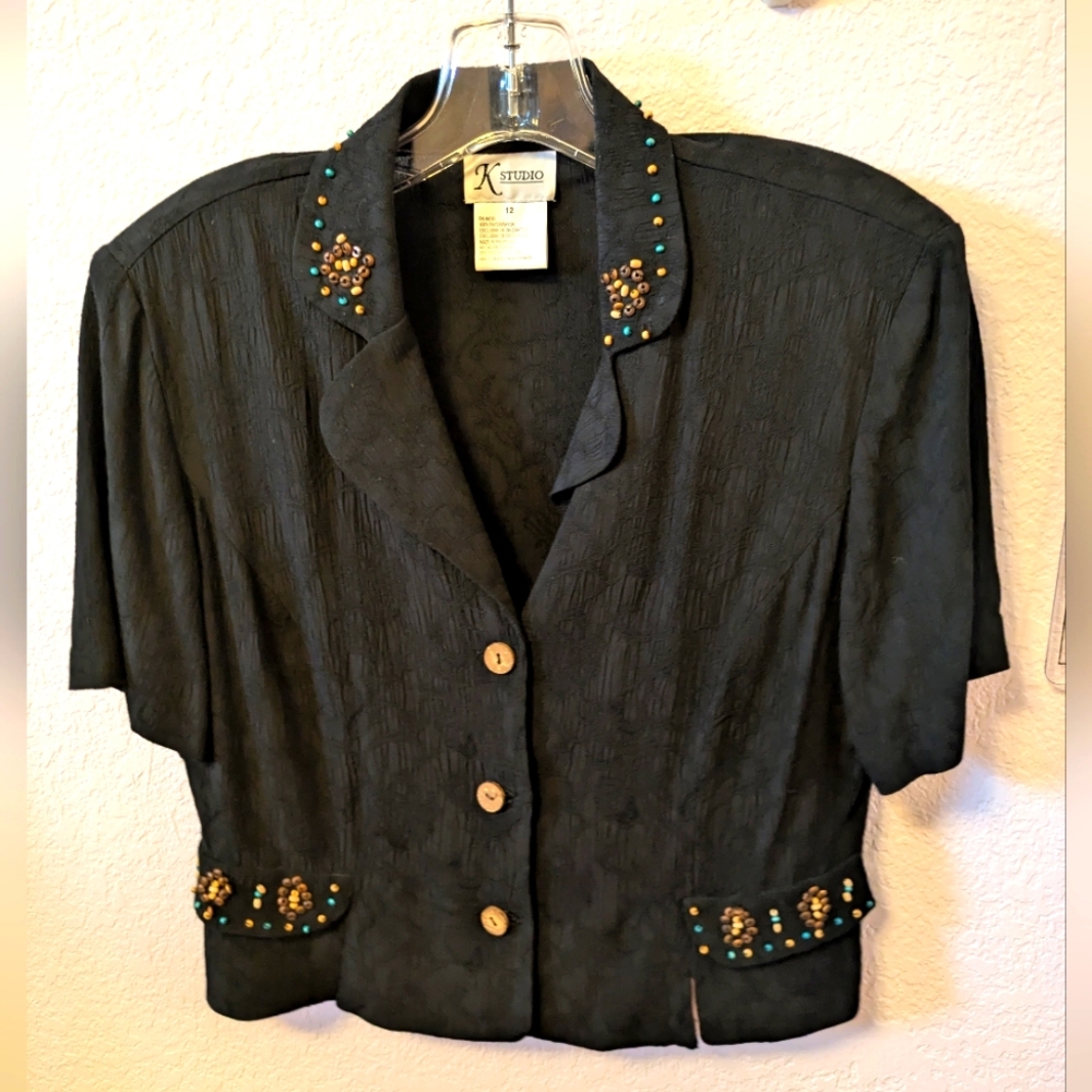 K Studio Vintage Black Short Sleeve Jacket